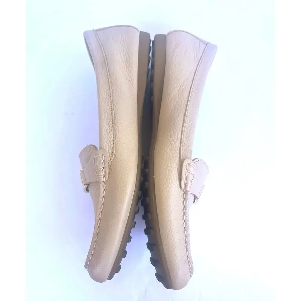 Giani Bernini Dailyn Beige Leather‎ Slip On Casual Comfort Loafer Shoes Sz 9M